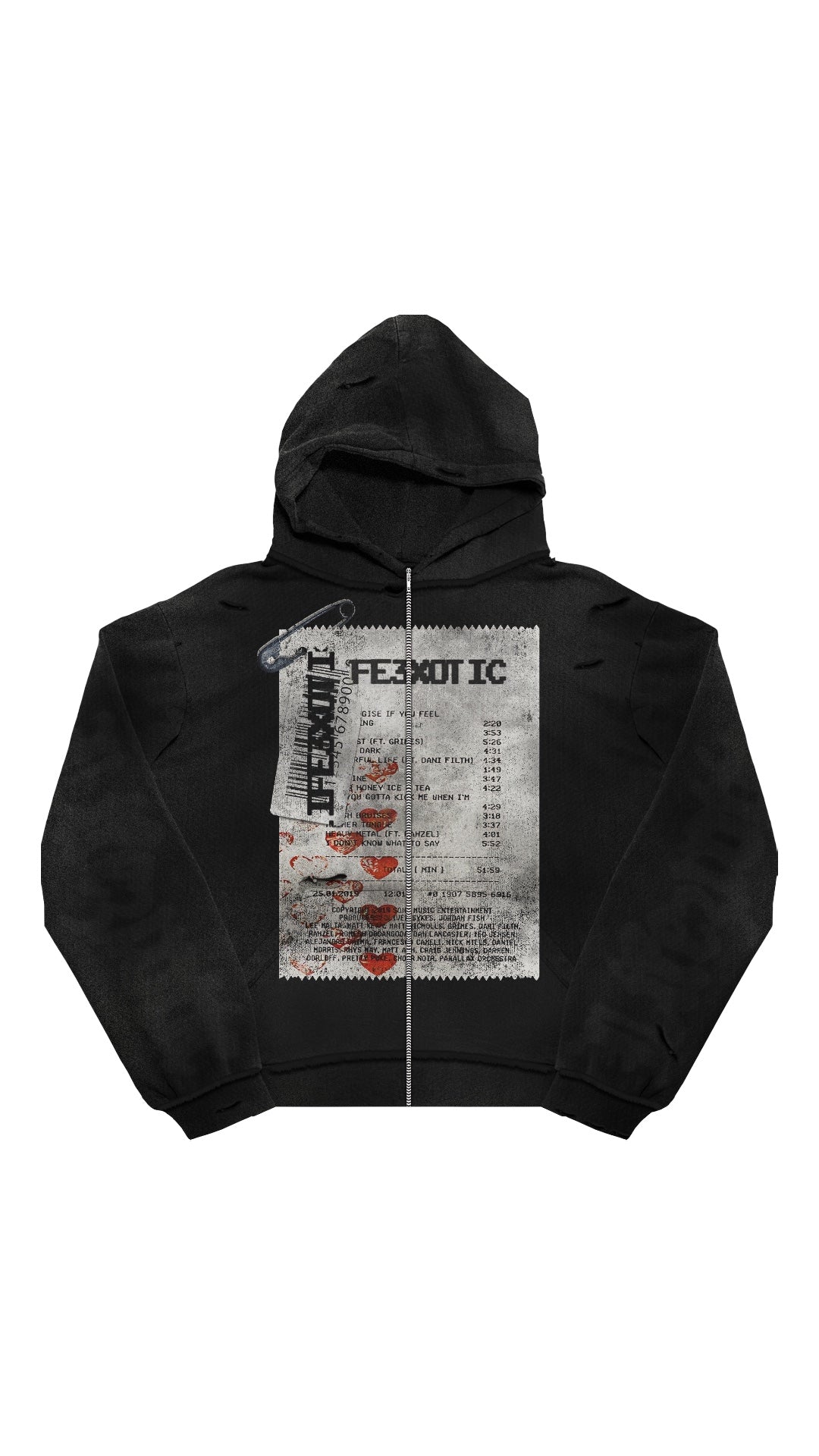 BROKEN RECEIPT ZIP UP