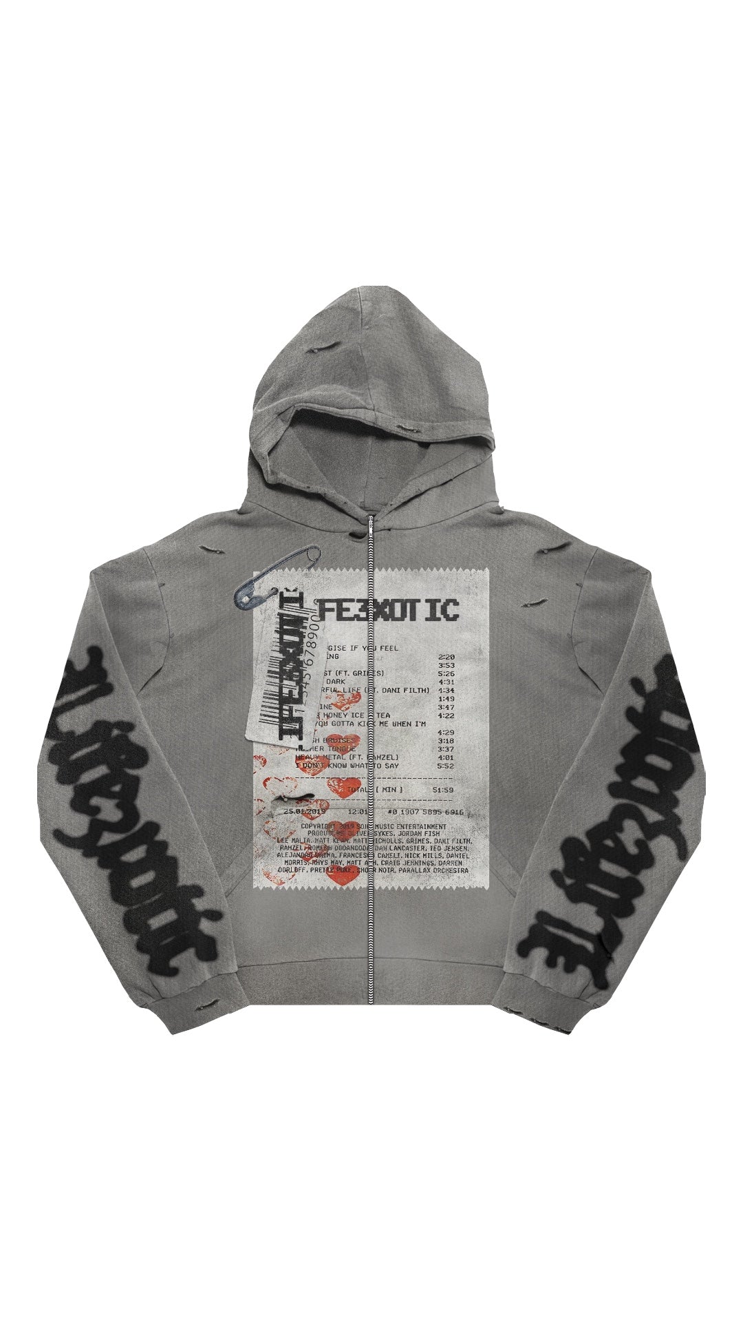 BROKEN RECEIPT ZIP UP